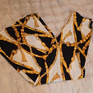 Black and Gold Chain Pattern Pants